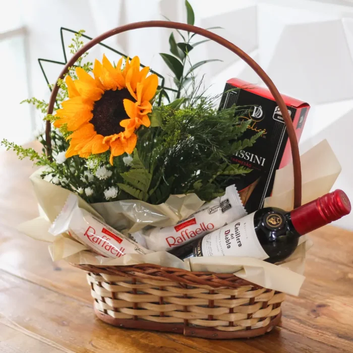 cesta de presente, floricultura presente